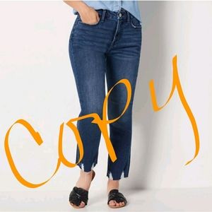 7 for All Mankind Jen 7 Ankle Straight Jeans, Raw Hem, Size 6